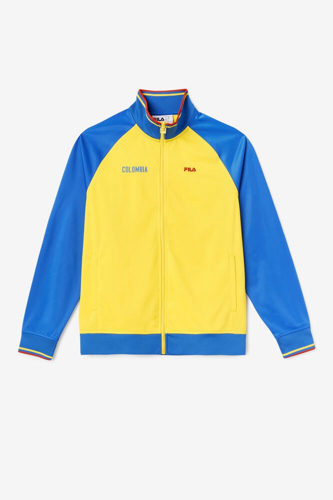 Fila Colombia Track Jacket Yellow/Blue - Mens - 01893AJXT